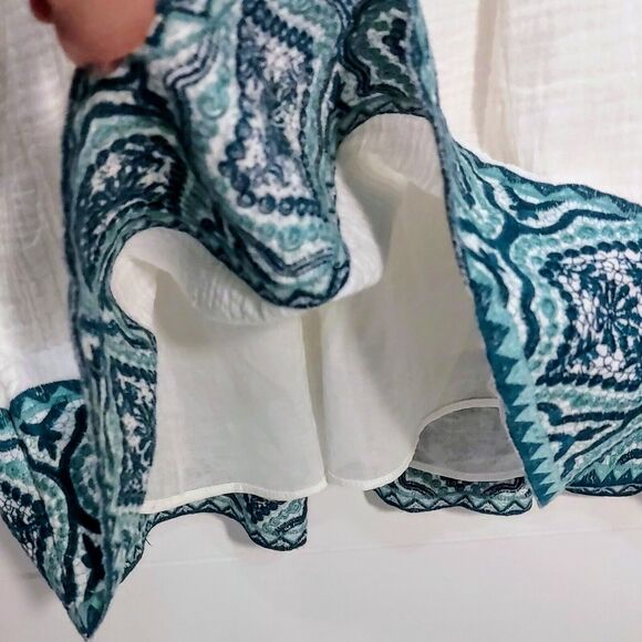 Zara Embroidered Textured Dress Women's Small White Boho Beach Coverup NEW! - Picture 9 of 9